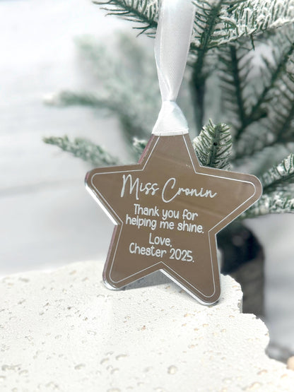 Christmas Star Teacher Gift Ornament