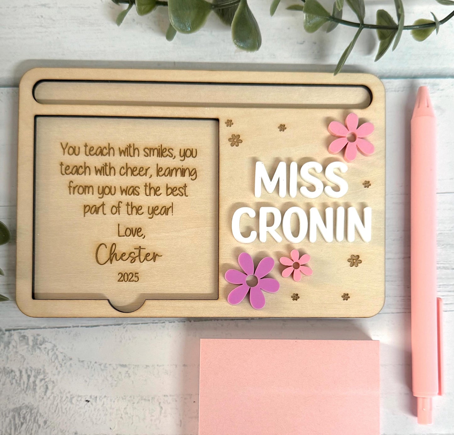 Personalised Post It Note Holder - Daisy