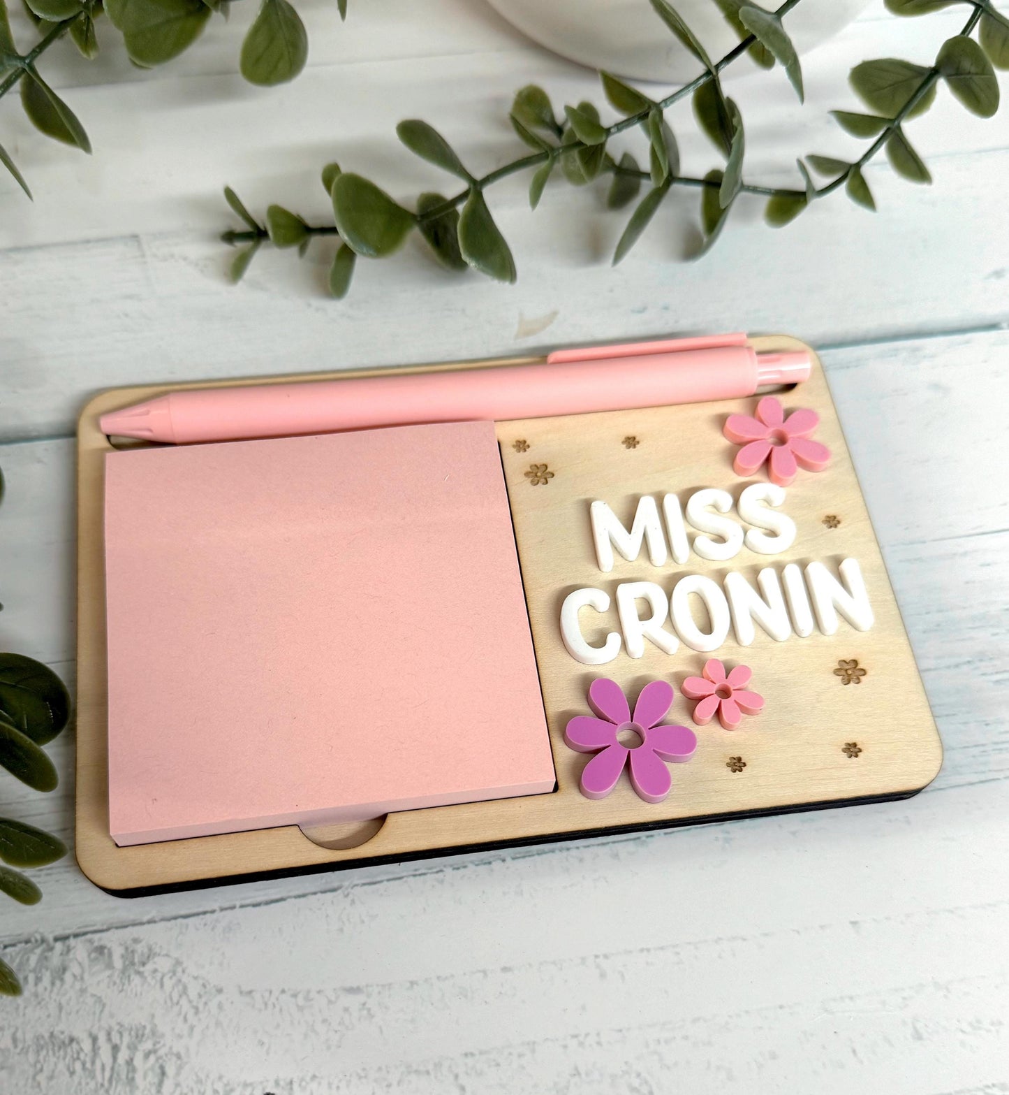 Personalised Post It Note Holder - Daisy
