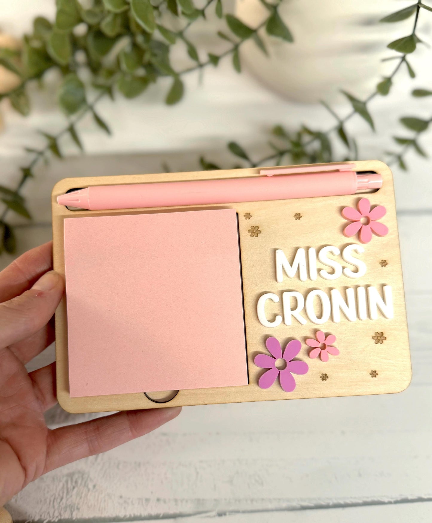 Personalised Post It Note Holder - Daisy