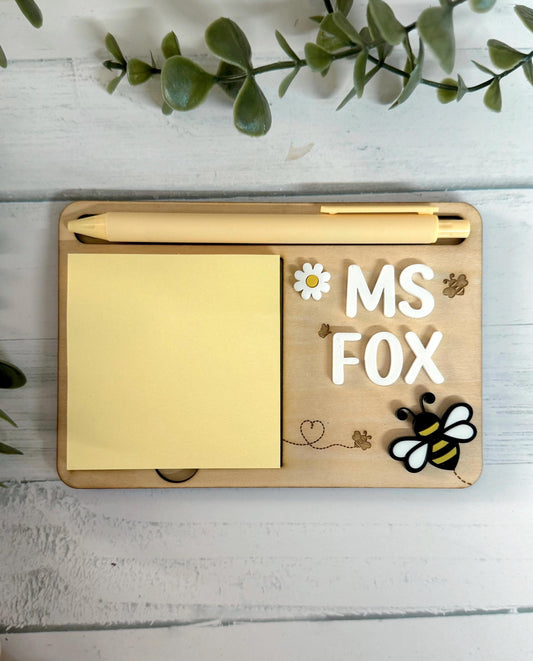 Personalised Post It Note Holder - Bee