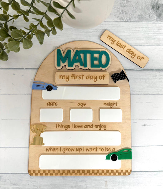 Racing Car Back to School Board - Large