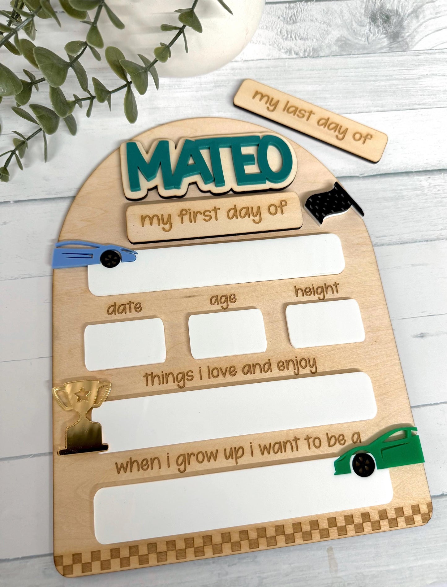 Racing Car Back to School Board - Large