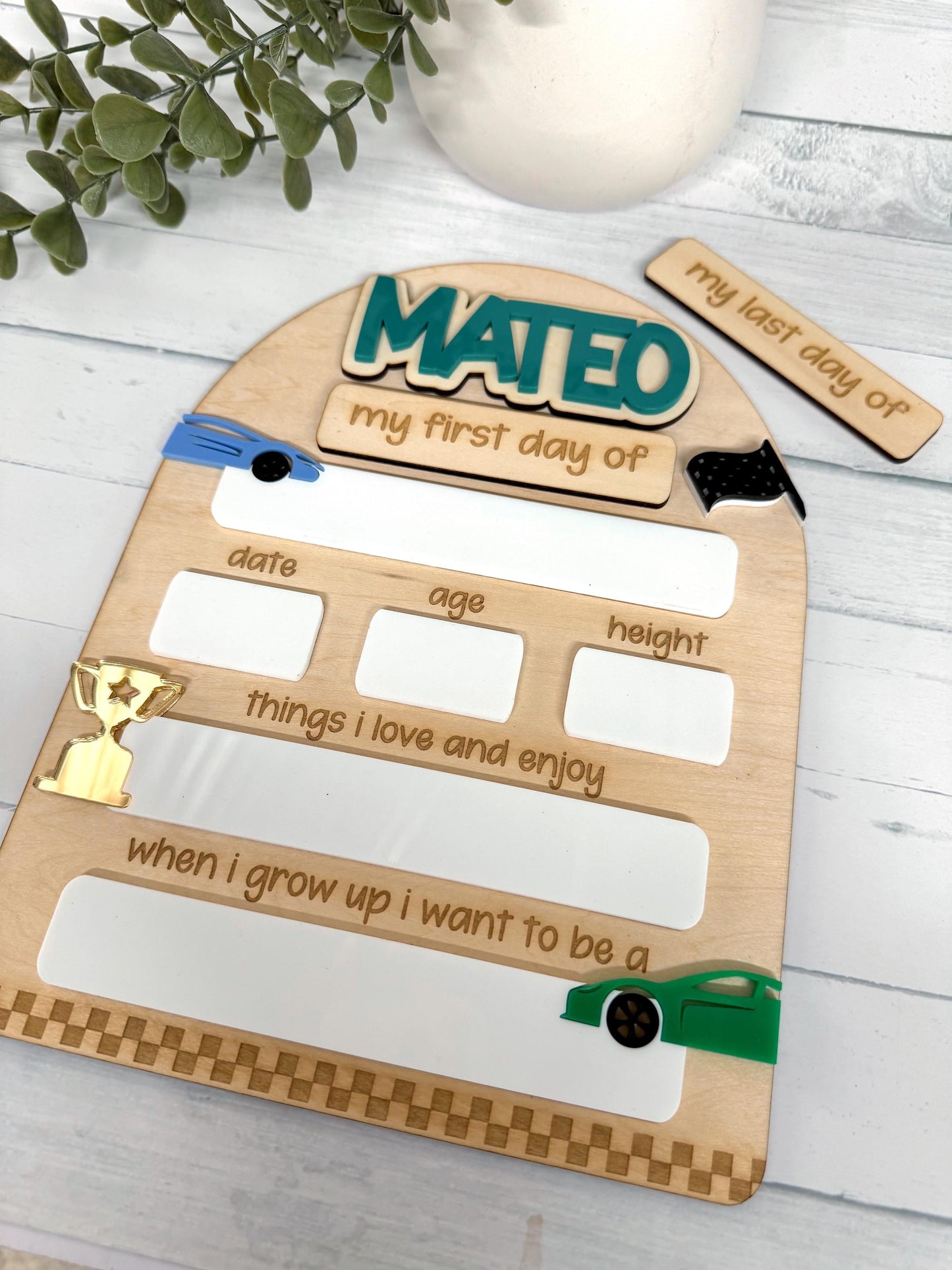 Racing Car Back to School Board - Large