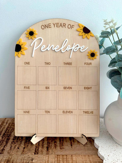 Sunflower First Birthday Board