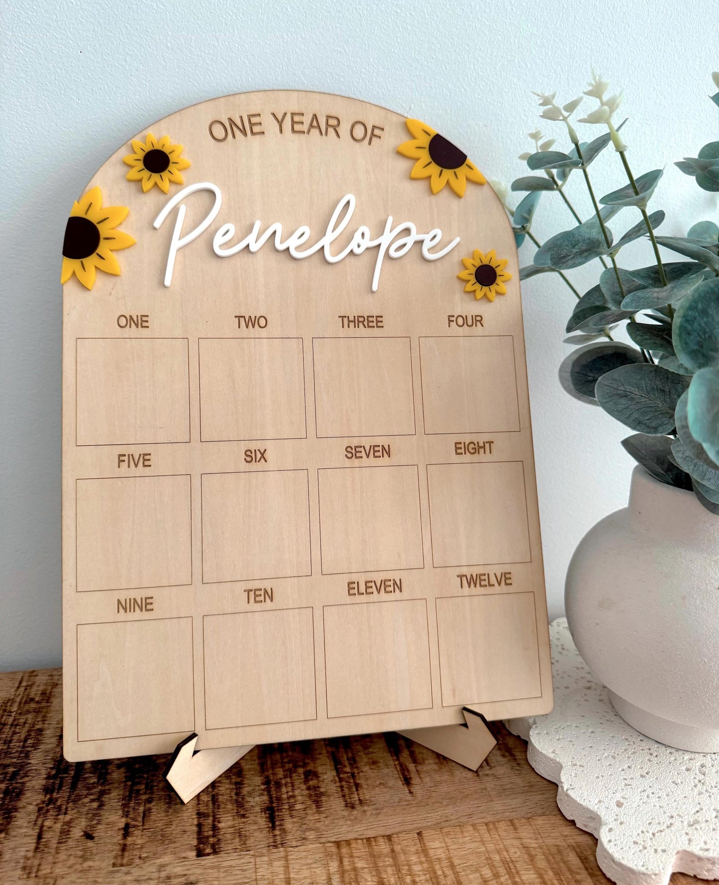 Sunflower First Birthday Board