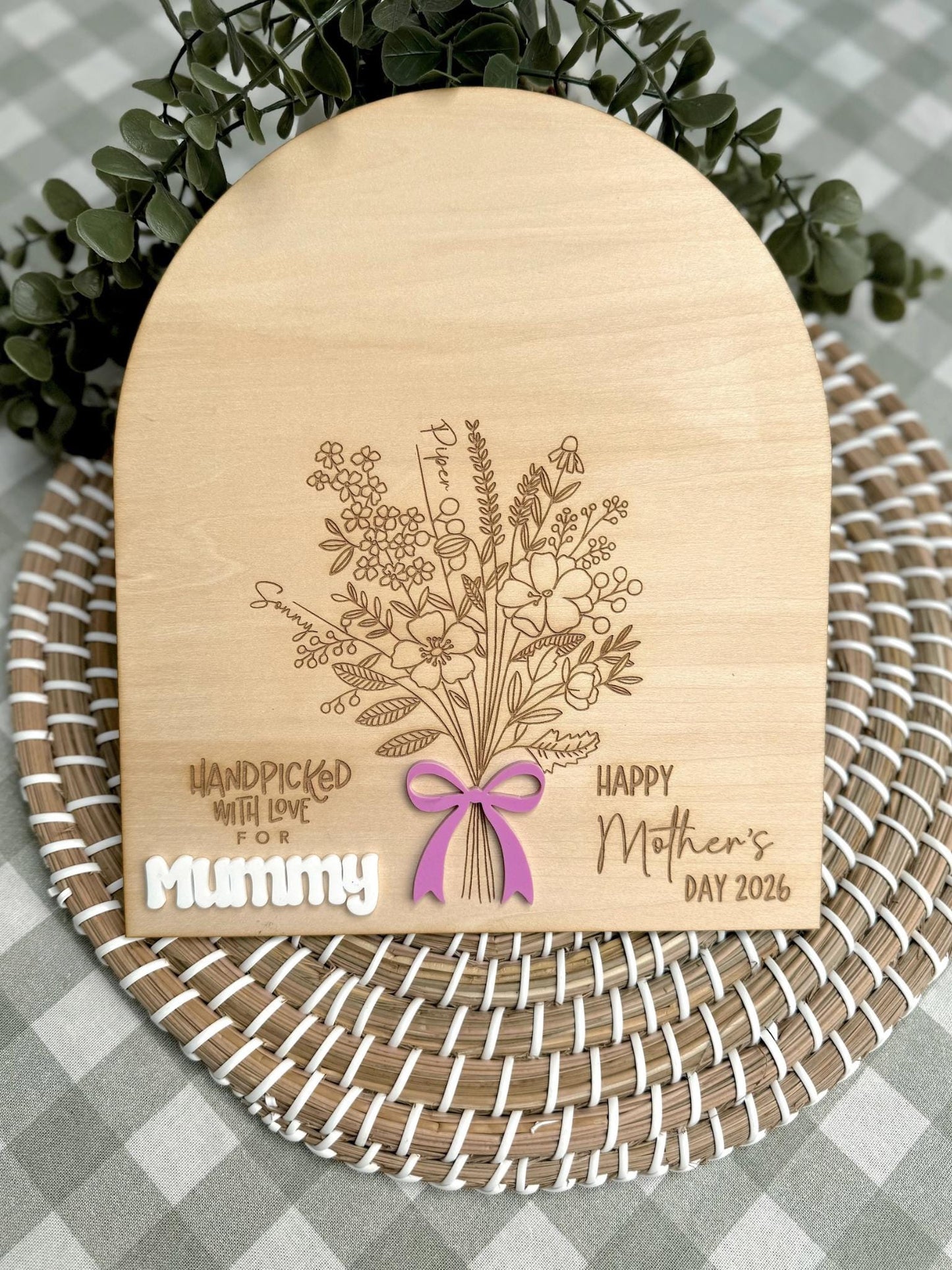 DIY Handprint Flower Bouquet Plaque