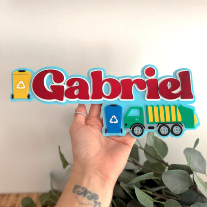 Garbage Truck Name Plaque