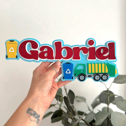 Garbage Truck Name Plaque
