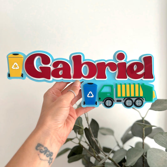 Garbage Truck Name Plaque