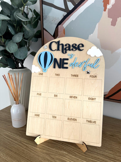 First Birthday Board -  Hot Air Balloon