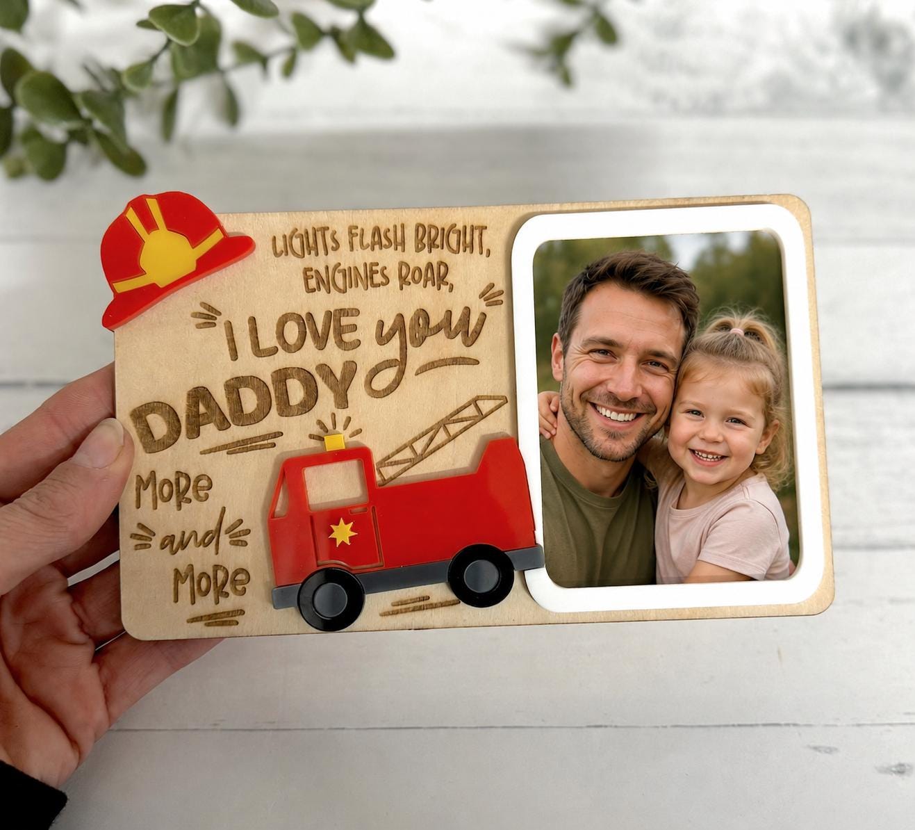 Father's Day Fire Truck Fridge Magnet Frame