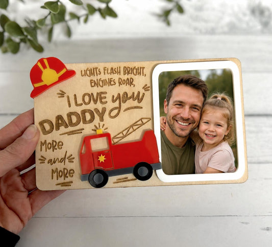 Father's Day Fire Truck Fridge Magnet Frame