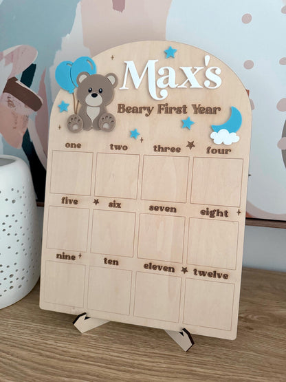 First Birthday Board - Bear
