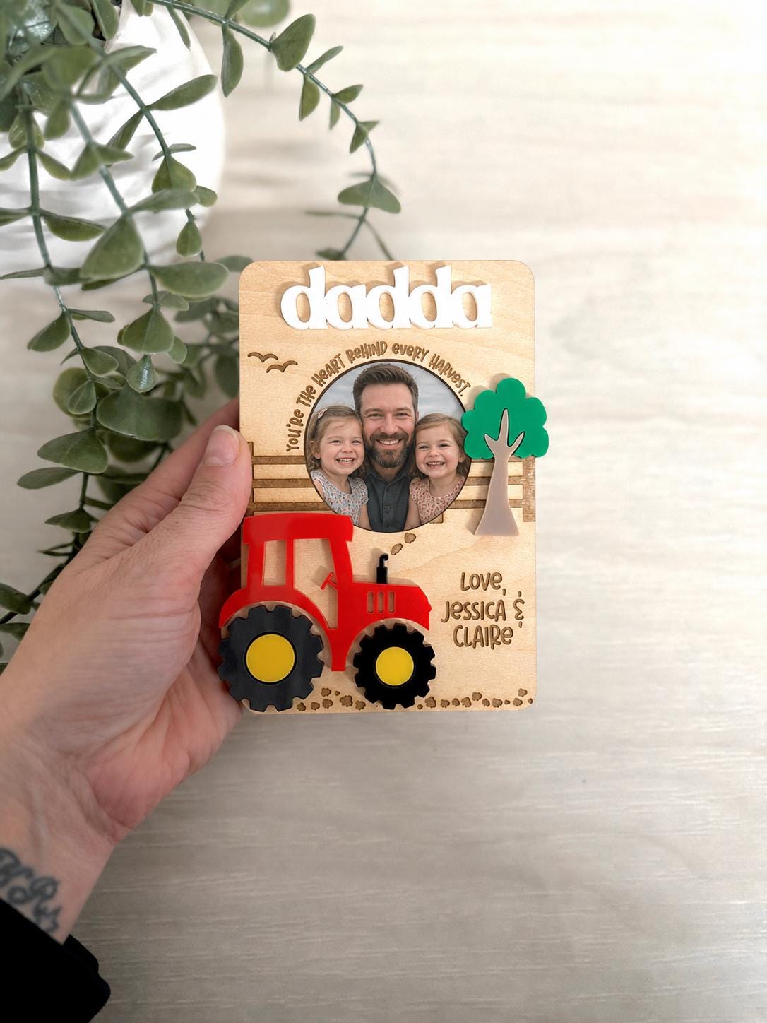 Father's Day Tractor Photo Fridge Magnet