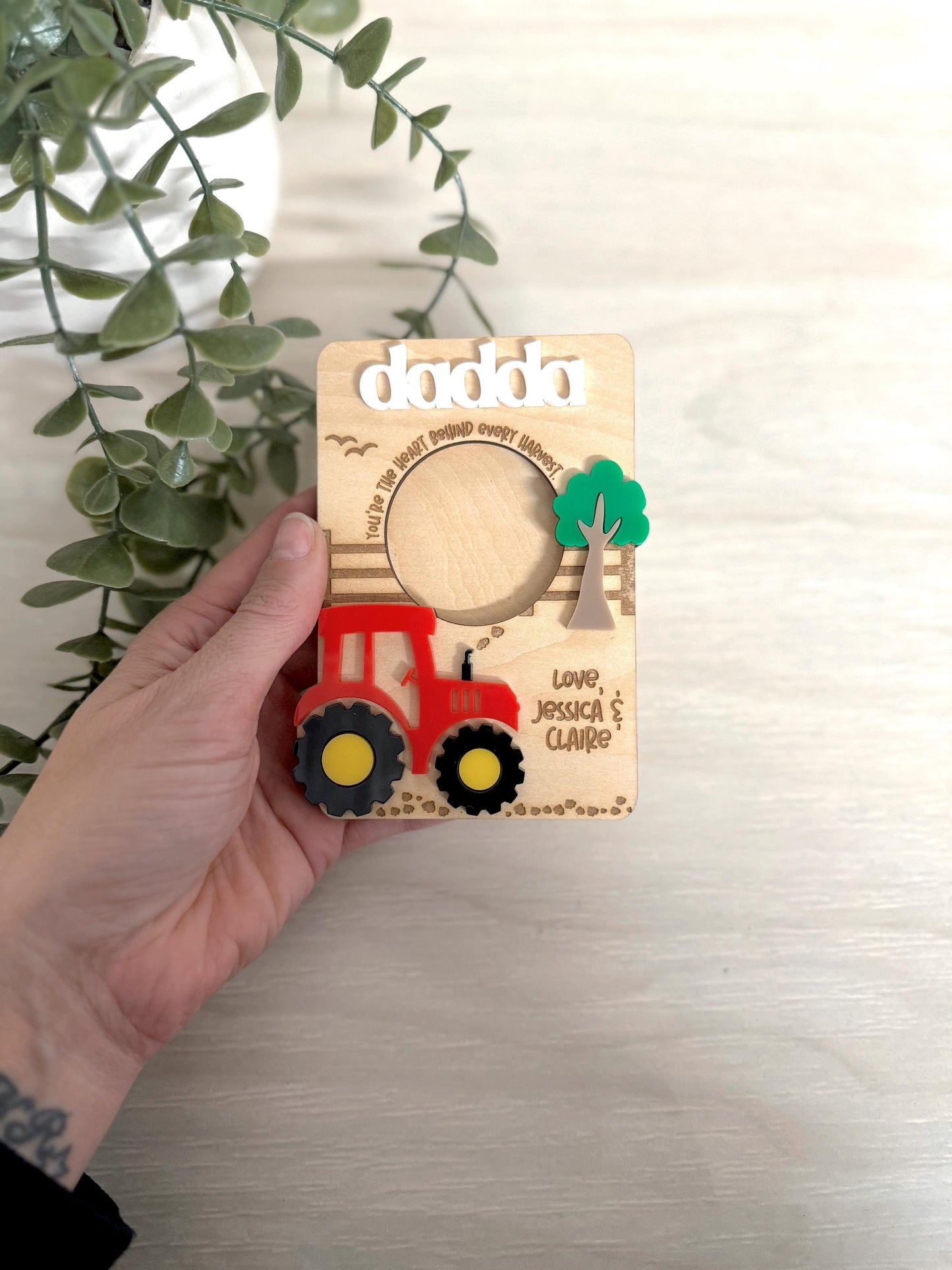 Father's Day Tractor Photo Fridge Magnet