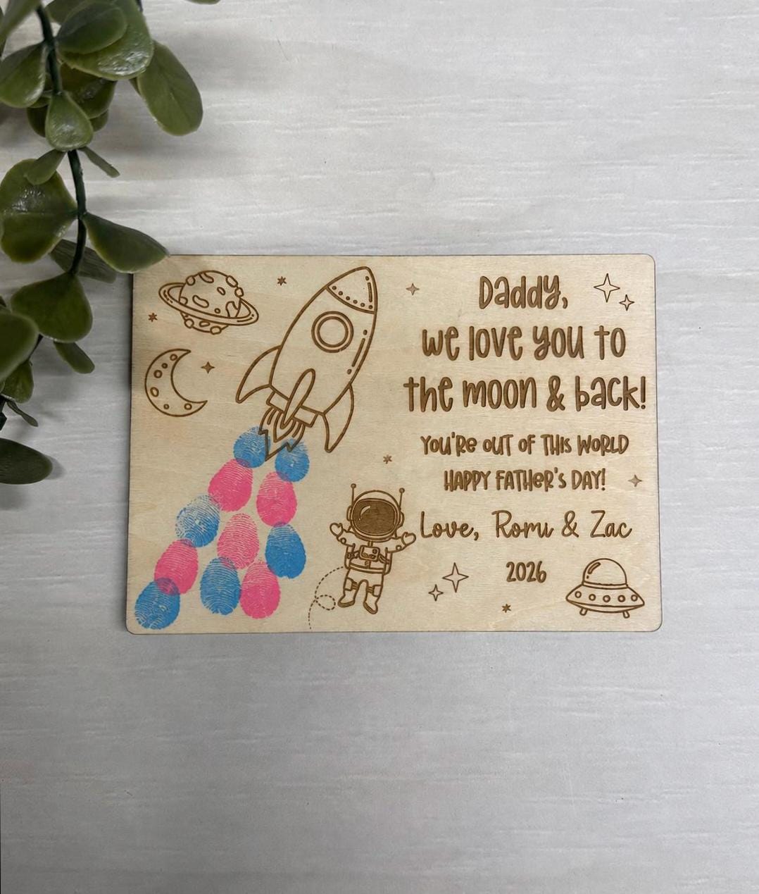 Father's Day Space Fingerprint Plaque