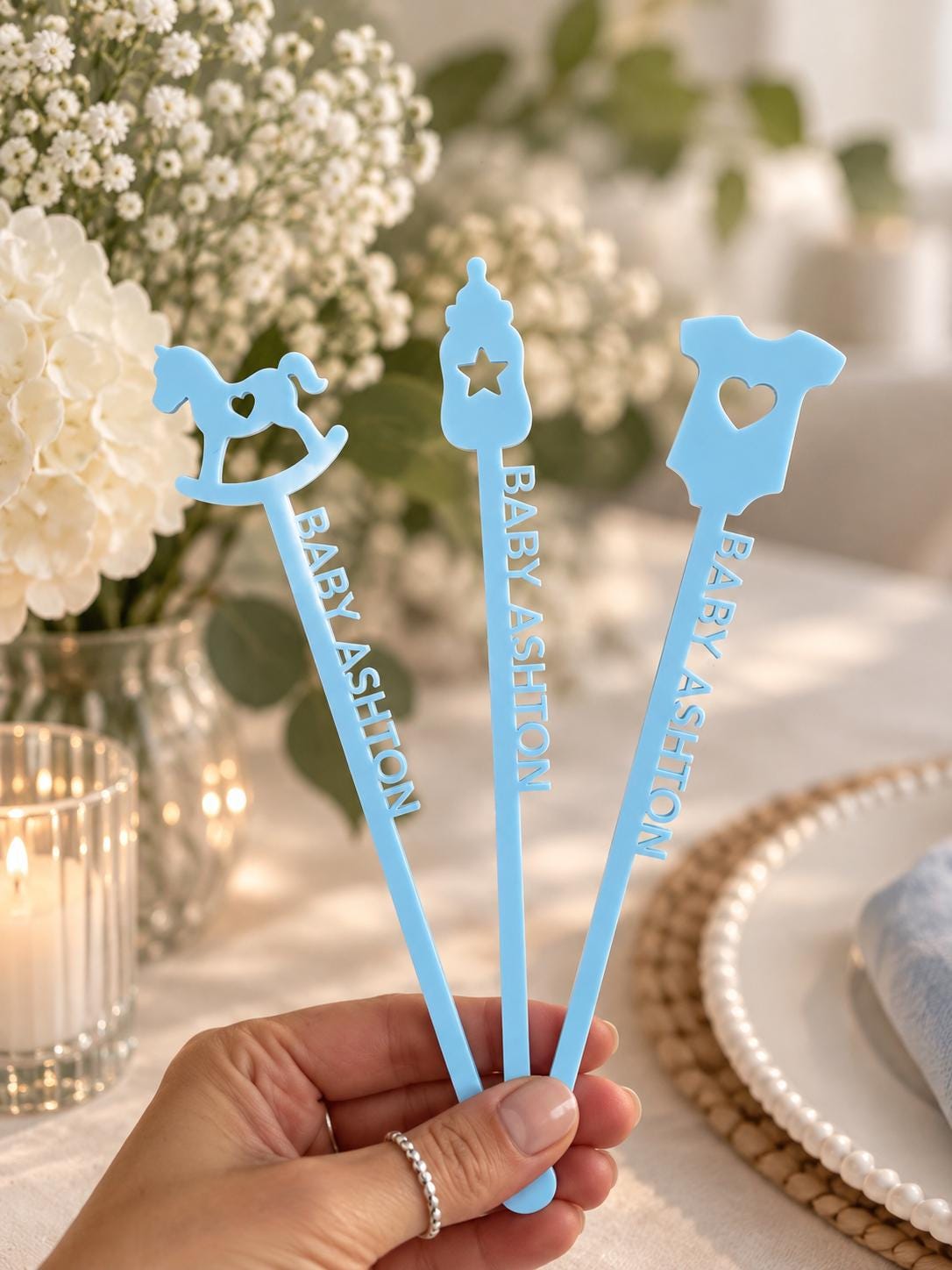 Baby Shower Personalised Cocktail Stirrer