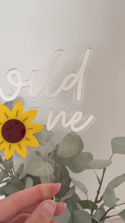 Sunflower Wild One Cake Topper