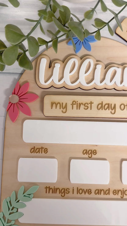 Flower Back to School Board - Medium/ Large