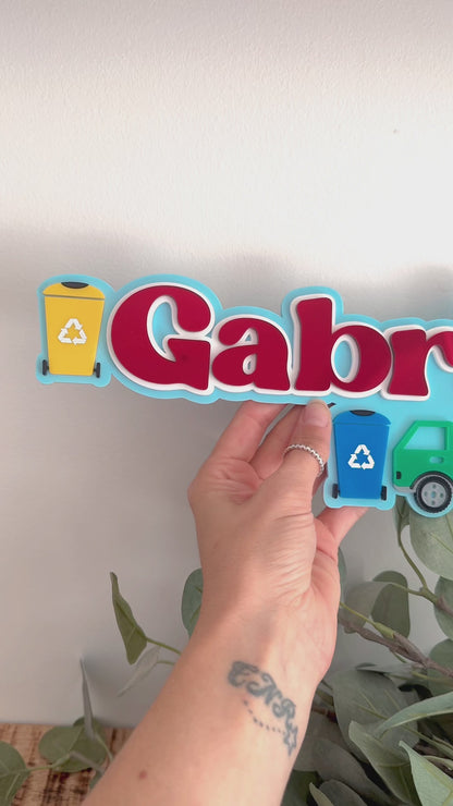 Garbage Truck Name Plaque
